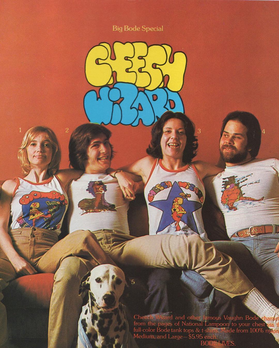 Cheech Wizard shirts, 1976